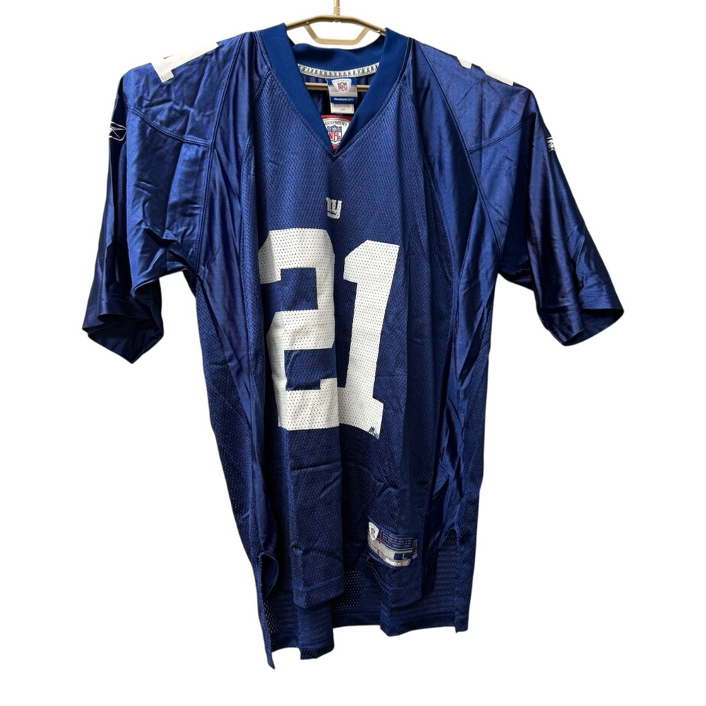 Reebok NY Giants #21 Barber NFL On Field Jersey Large Blue